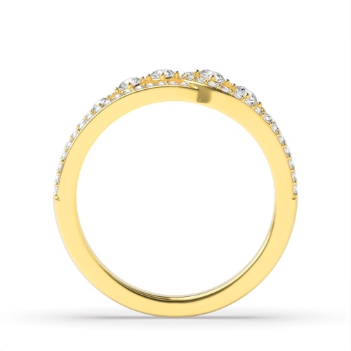4 Prong Round Yellow Gold Facet Unique Engagement Rings