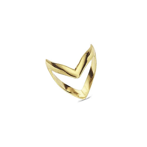 Yellow Gold V wishbone Wedding Rings & Bands