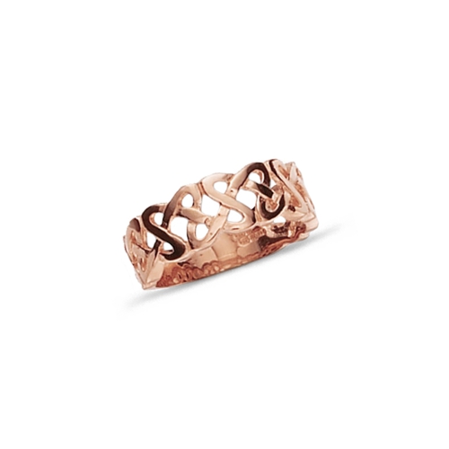 Rose Gold Knotted celtic Plain Ring Wedding Rings & Bands