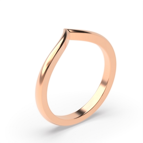 Rose Gold Wishbone Plain Ring Wedding Rings & Bands