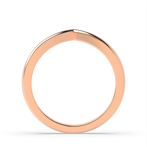 Rose Gold Wishbone Plain Ring Wedding Rings & Bands