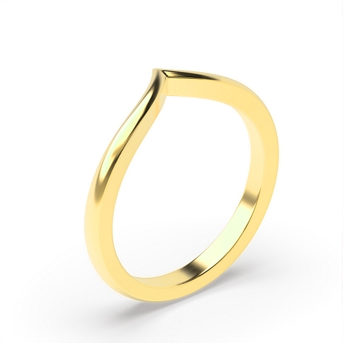 Yellow Gold Wishbone Plain Ring Wedding Rings & Bands
