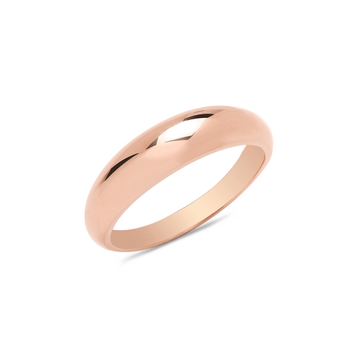 Rose Gold Dome Plain Ring Engagement Rings