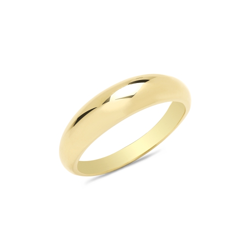 Yellow Gold Dome Plain Ring Engagement Rings
