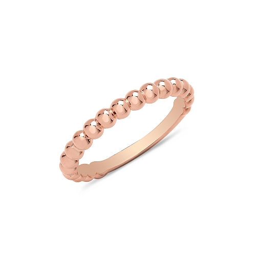 Rose Gold Beaded Plain Ring Wedding Rings & Bands