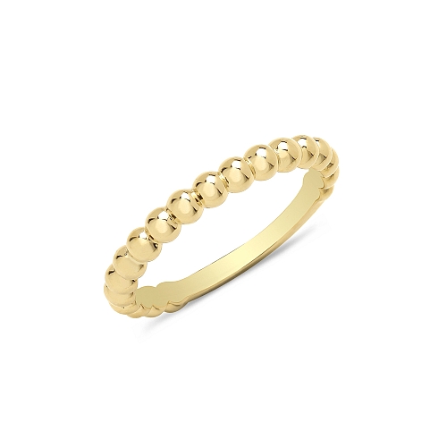 Yellow Gold Beaded Plain Ring Wedding Rings & Bands