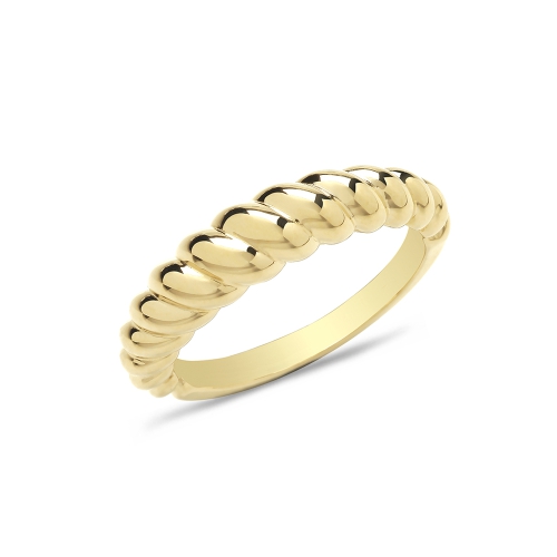 Yellow Gold Twist Plain Ring Engagement Rings