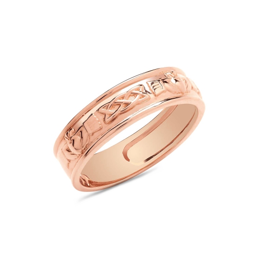 Rose Gold metal celtic claddagh Plain Ring Engagement Rings