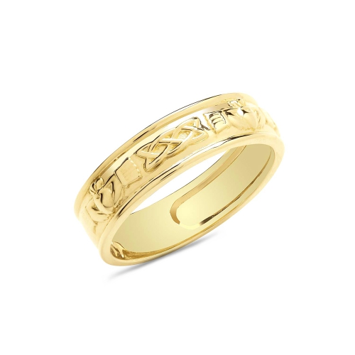 Yellow Gold metal celtic claddagh Plain Ring Engagement Rings