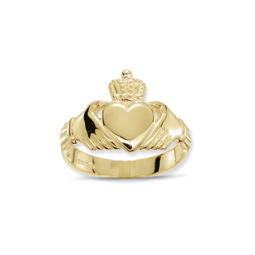 Yellow Gold Claddagh Plain Ring Wedding Rings & Bands