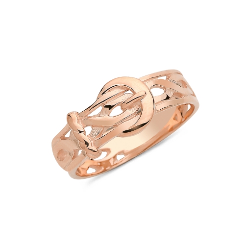 Rose Gold Buckle Plain Ring Wedding Rings & Bands