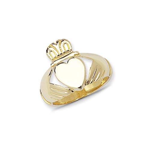 Yellow Gold Claddagh hollow Plain Ring Wedding Rings & Bands