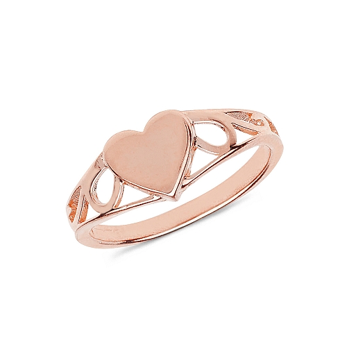 Rose Gold Romantic Heart shaped Plain Ring Wedding Rings & Bands
