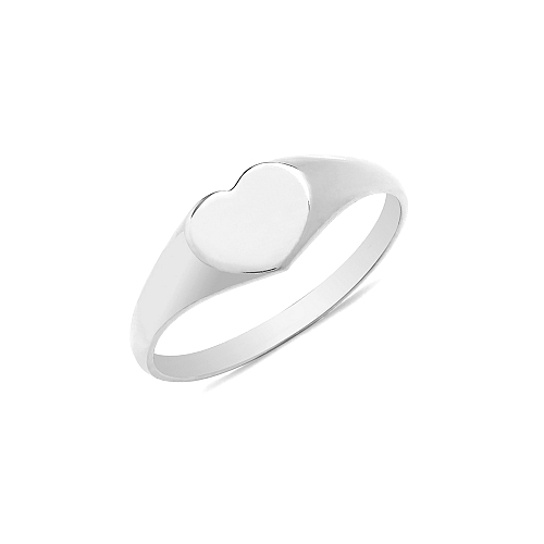 White Gold Babies delicate signet Plain Ring Wedding Rings & Bands