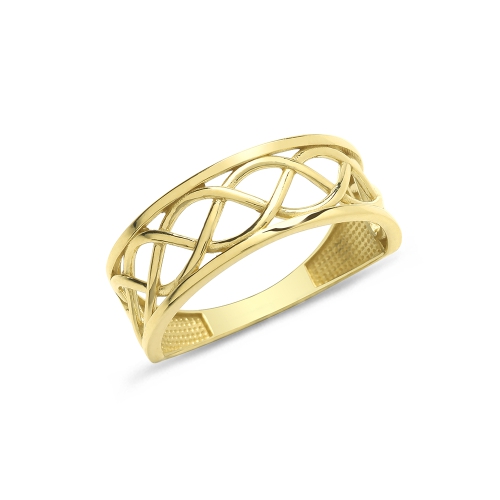Yellow Gold metal celtic Plain Ring Wedding Rings & Bands