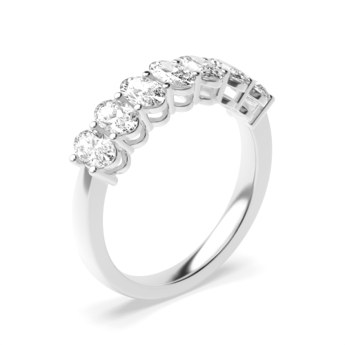 prong setting oval shape 7 diamond ring