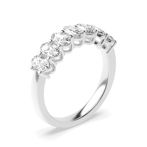 4 Prong Oval Bridal Seven Stone Wedding Band