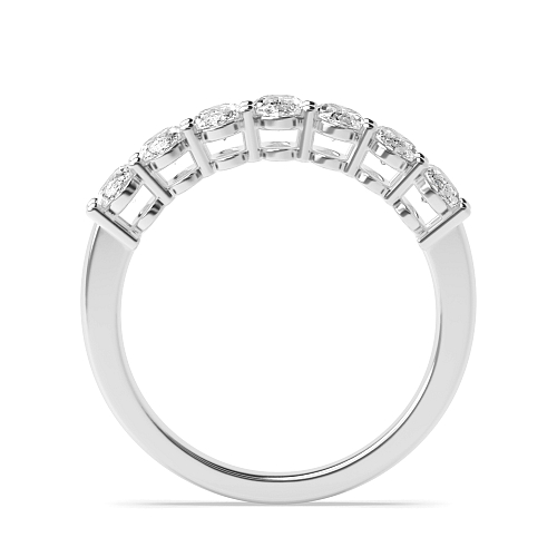 4 Prong Oval Bridal Seven Stone Wedding Band