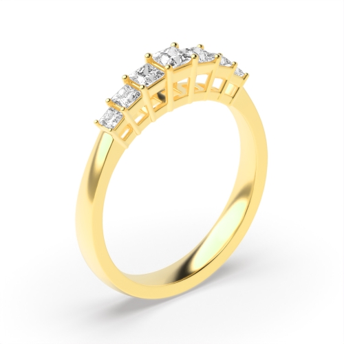 Buy Prong Setting Princess Shape 7 Diamond Ring - Abelini