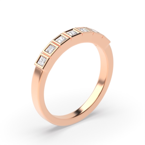 Buy Bezel Setting Princess Shape 7 Diamond Ring - Abelini
