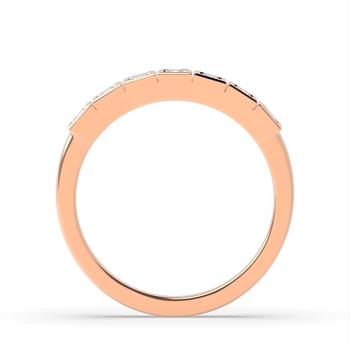 Bezel Setting Princess Rose Gold Whisper Eternity Diamond Rings