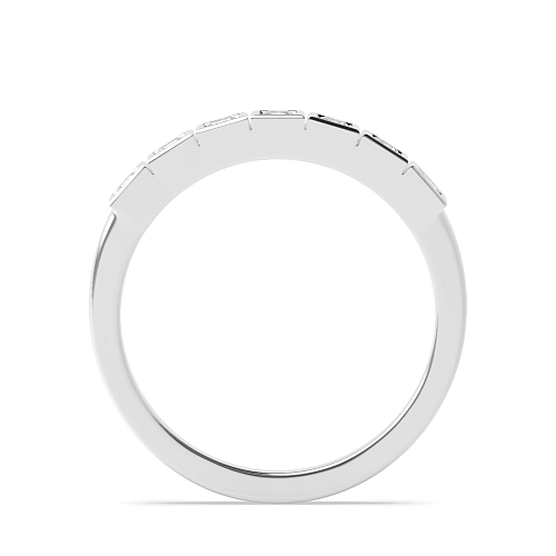 Bezel Setting Princess Whisper Seven Stone Diamond Rings