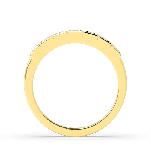 Bezel Setting Princess Yellow Gold Whisper Eternity Diamond Rings