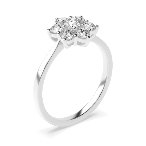 Buy Prong Setting Flower Shape Round Diamond Ring - Abelini
