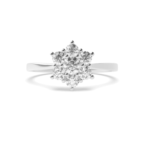 6 Prong Round flower Seven Stone Engagement Ring