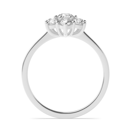 6 Prong Round flower Seven Stone Engagement Ring
