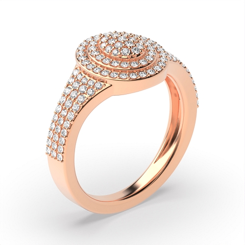 4 Prong Round Rose Gold Opalescent Engagement Rings