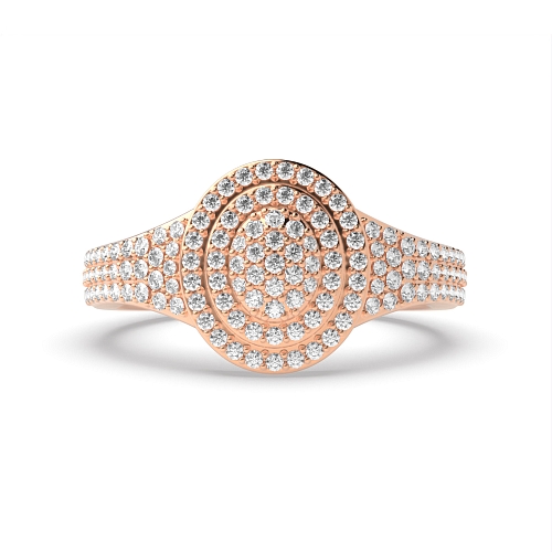 4 Prong Round Rose Gold Opalescent Engagement Rings