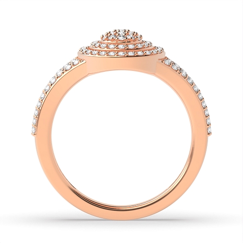 4 Prong Round Rose Gold Opalescent Engagement Rings