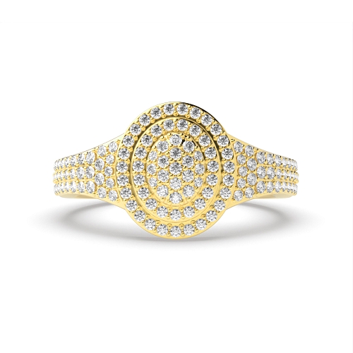 4 Prong Round Yellow Gold Opalescent Engagement Rings