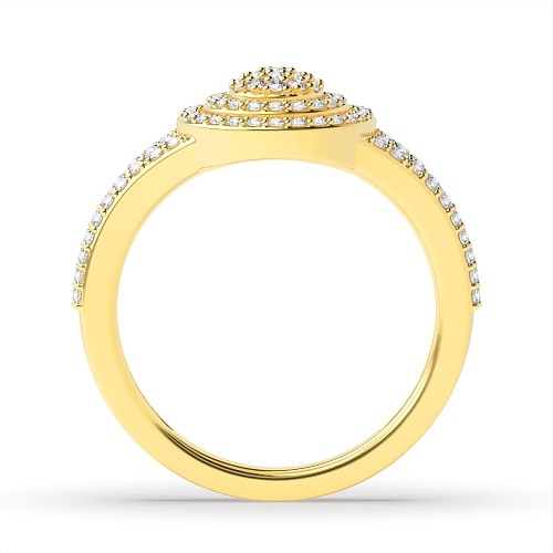 4 Prong Round Yellow Gold Opalescent Engagement Rings