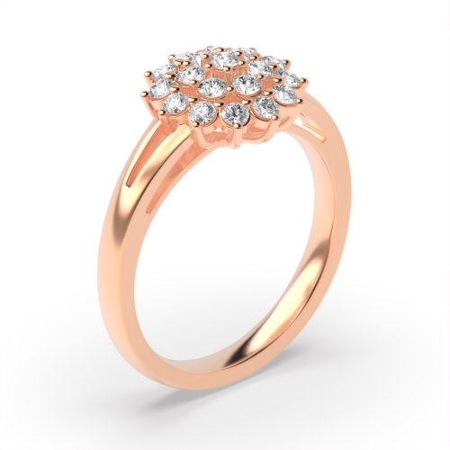 4 Prong Round Rose Gold Phase Engagement Rings