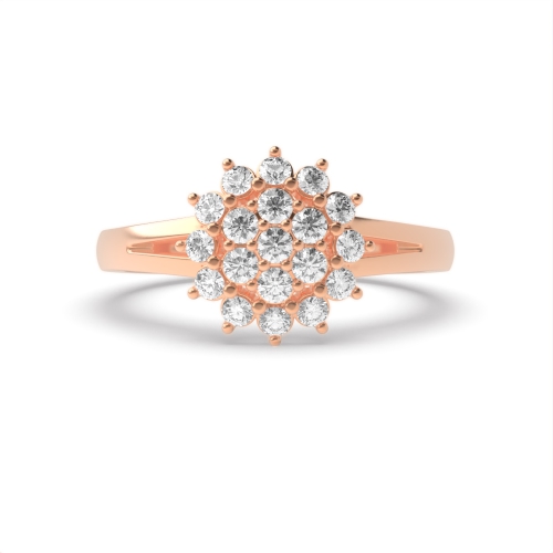 4 Prong Round Rose Gold Phase Engagement Rings