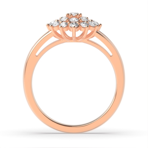 4 Prong Round Rose Gold Phase Engagement Rings