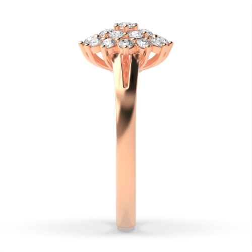 4 Prong Round Rose Gold Phase Engagement Rings