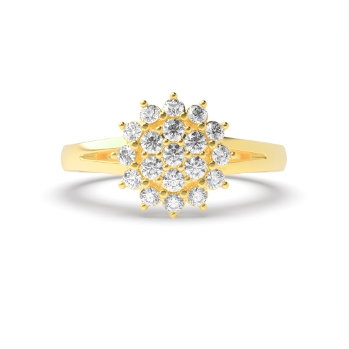 4 Prong Round Yellow Gold Phase Engagement Rings