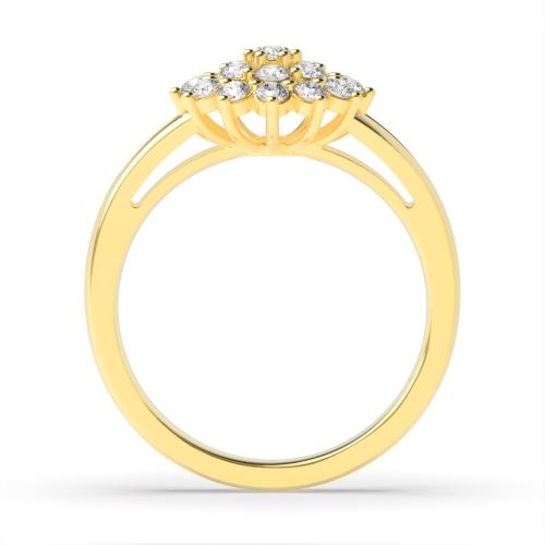 4 Prong Round Yellow Gold Phase Engagement Rings