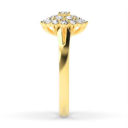 4 Prong Round Yellow Gold Phase Engagement Rings