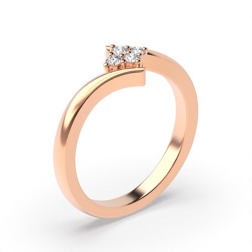 4 Prong Round Rose Gold Myst Engagement Rings