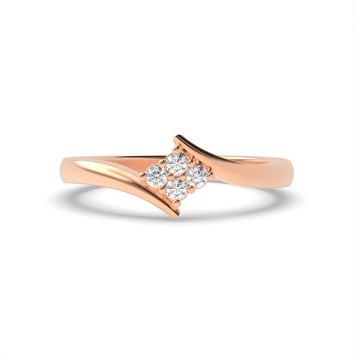 4 Prong Round Rose Gold Myst Engagement Rings