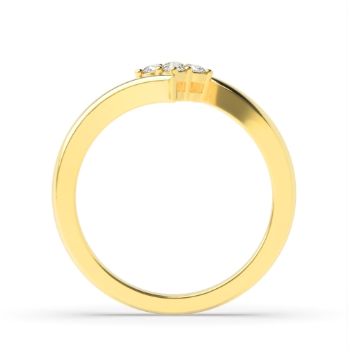 4 Prong Round Yellow Gold Cluster Diamond Ring