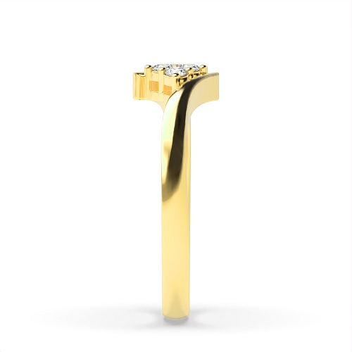 4 Prong Round Yellow Gold Myst Engagement Rings