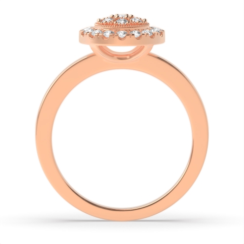 Pave Setting Round Rose Gold Glimmer Halo Engagement Rings