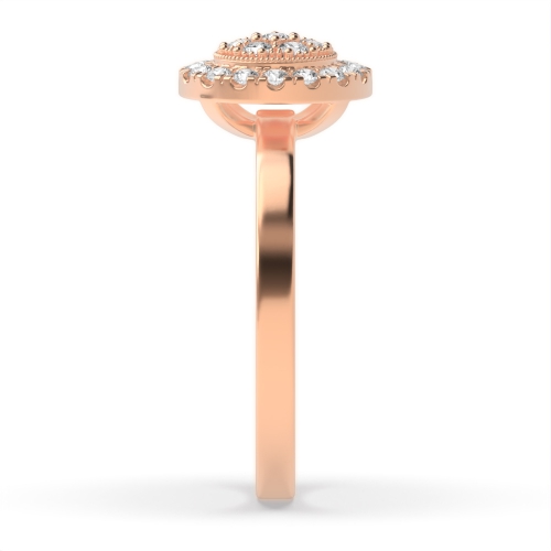 Pave Setting Round Rose Gold Glimmer Halo Engagement Rings