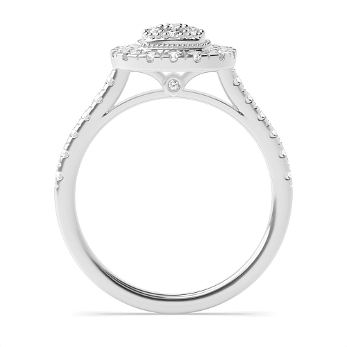 Pave Setting Round Radiantique Moissanite Engagement Rings