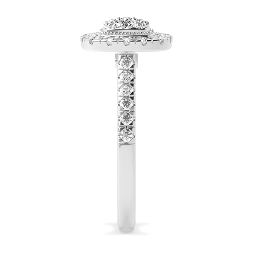 Pave Setting Round Radiantique Moissanite Engagement Rings